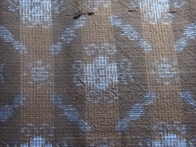JAPANESE KIMONO / ANTIQUE KIMONO / DORO OSHIMA TSUMUGI / WOVEN FLOWER